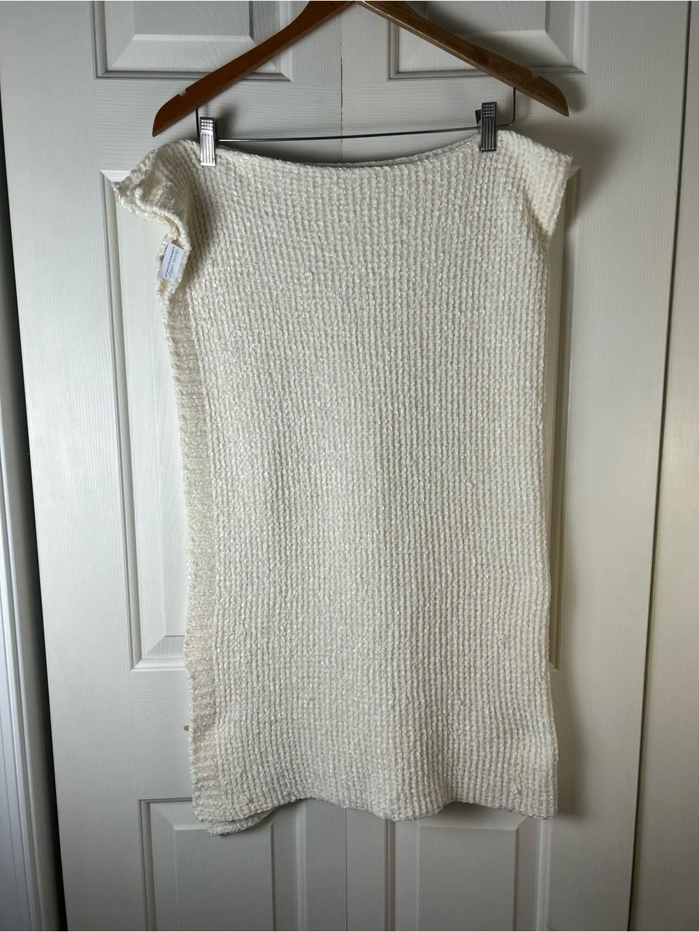 Dream Softly Baby Blanket Berkshire Chenille Sweater Knit Ivory Off White Cream